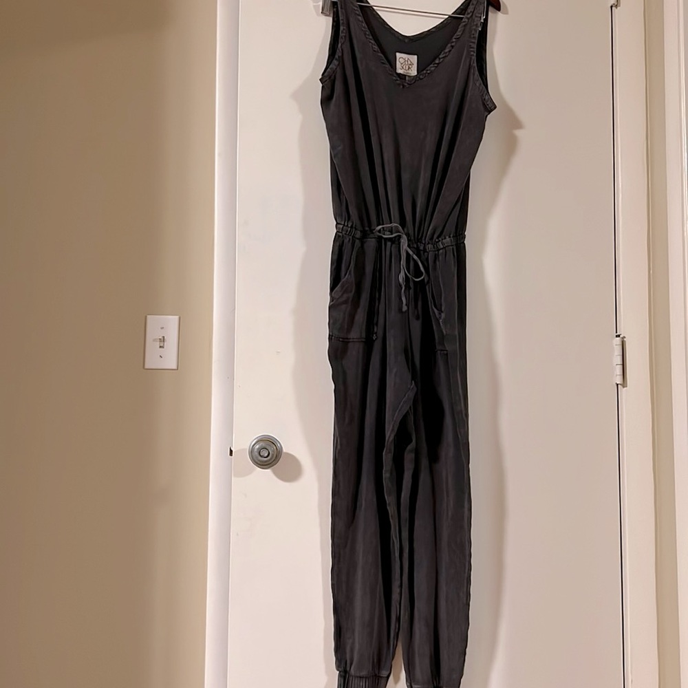 Chaser Distressed Grey Jumpsuit - Size M